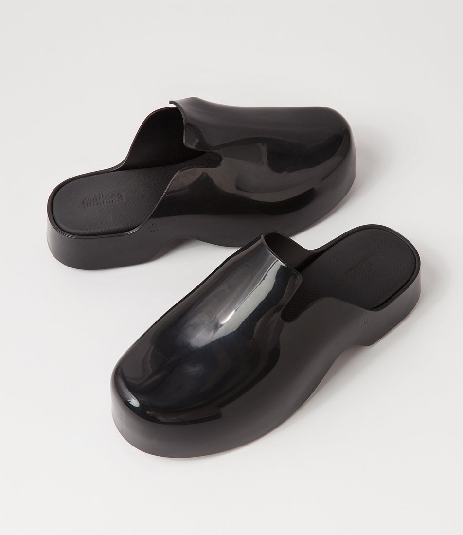 Zoe Black Pvc Clogs