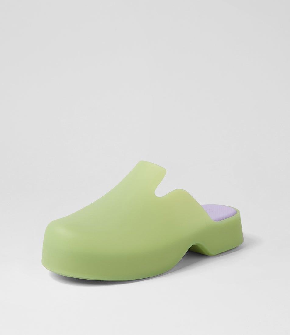 Zoe Green Purple Pvc Clogs