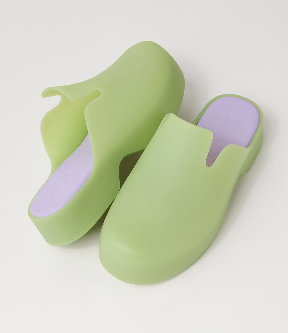 Zoe Green Purple Pvc Clogs
