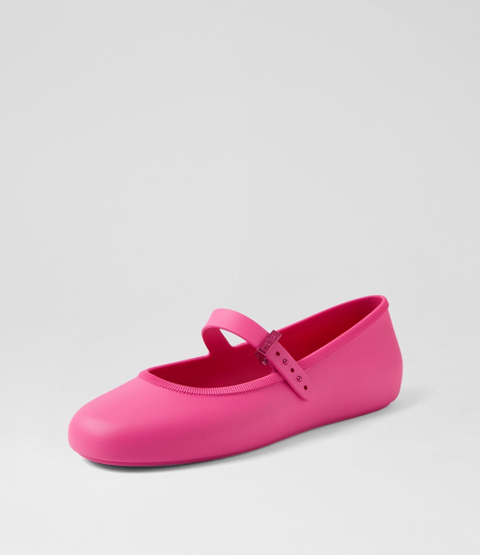 Melissa Soft Ballerina Hot Pink Pvc Ballet Flats