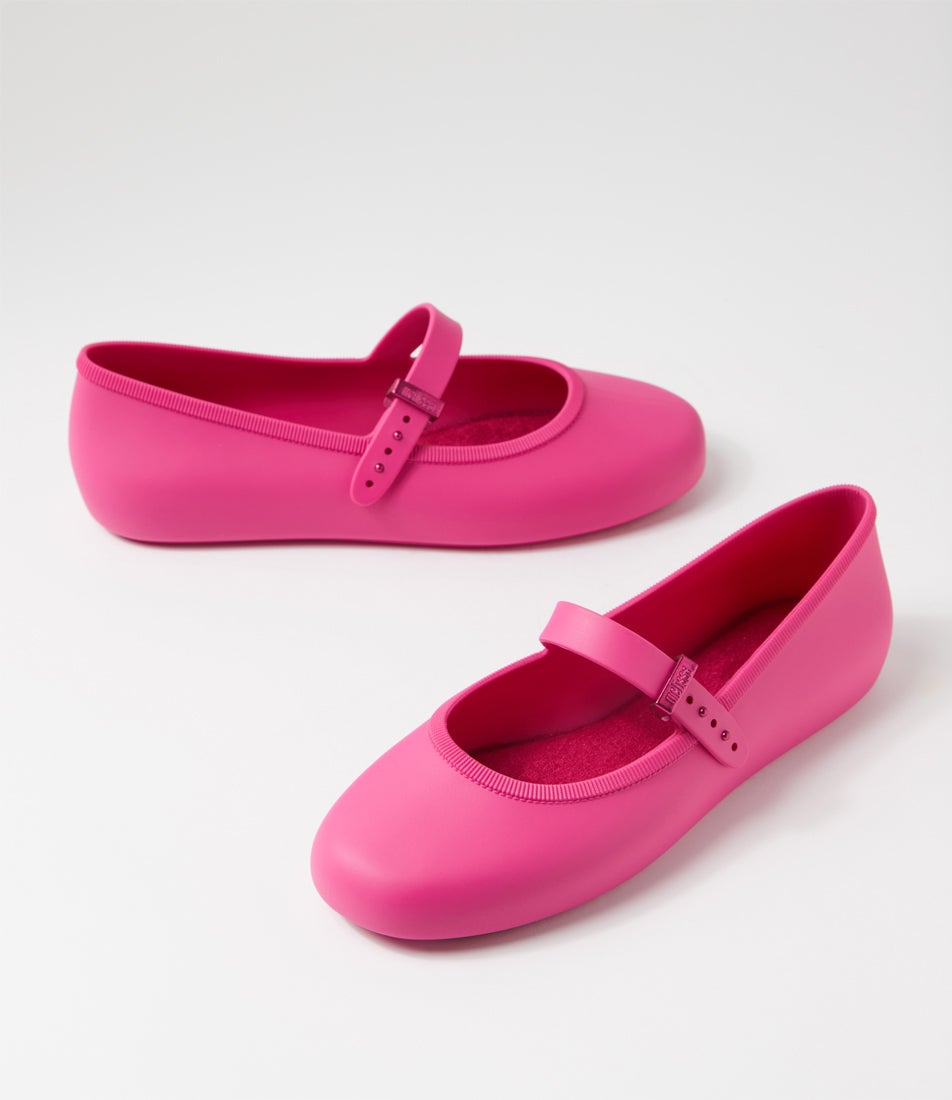 Melissa Soft Ballerina Hot Pink Pvc Ballet Flats