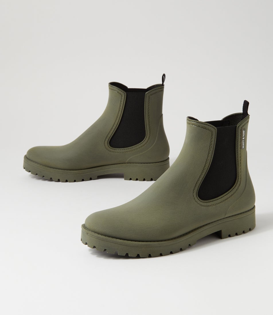 Laney Matte Olive Pvc Ankle Boots