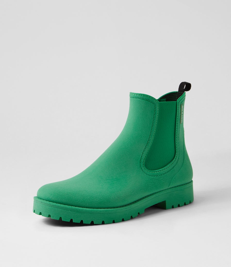 Laney Matte Green Pvc Ankle Boots