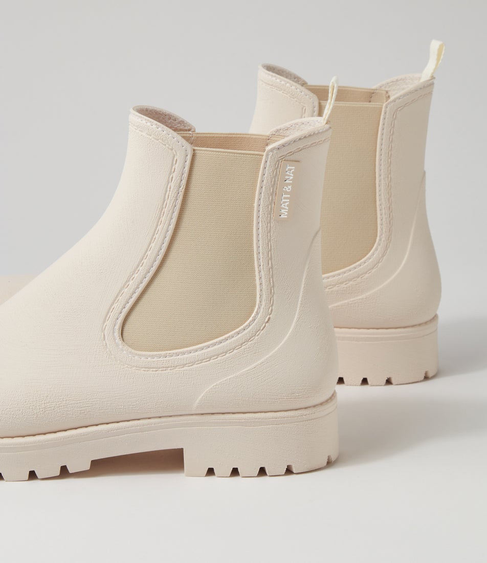 Laney Matte Off White Pvc Ankle Boots