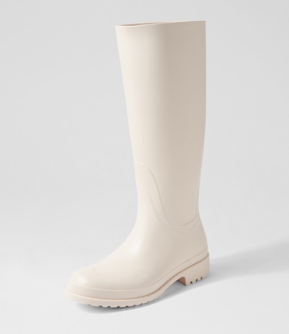 Otoki Off White Pvc Knee High Boots