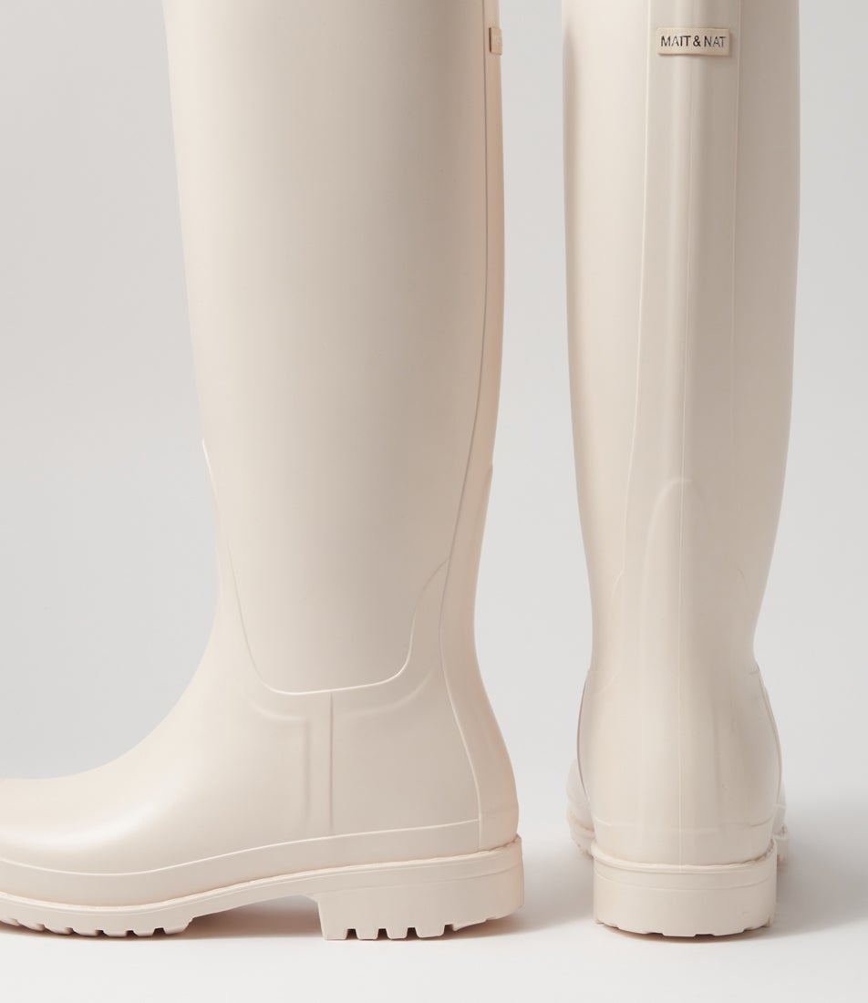 Otoki Off White Pvc Knee High Boots