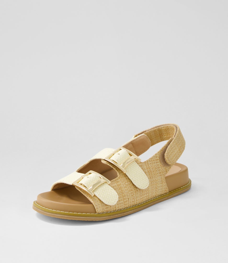 Helena Tan Mix Raffia Sandals