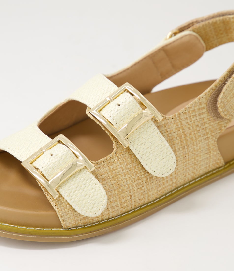 Helena Tan Mix Raffia Sandals