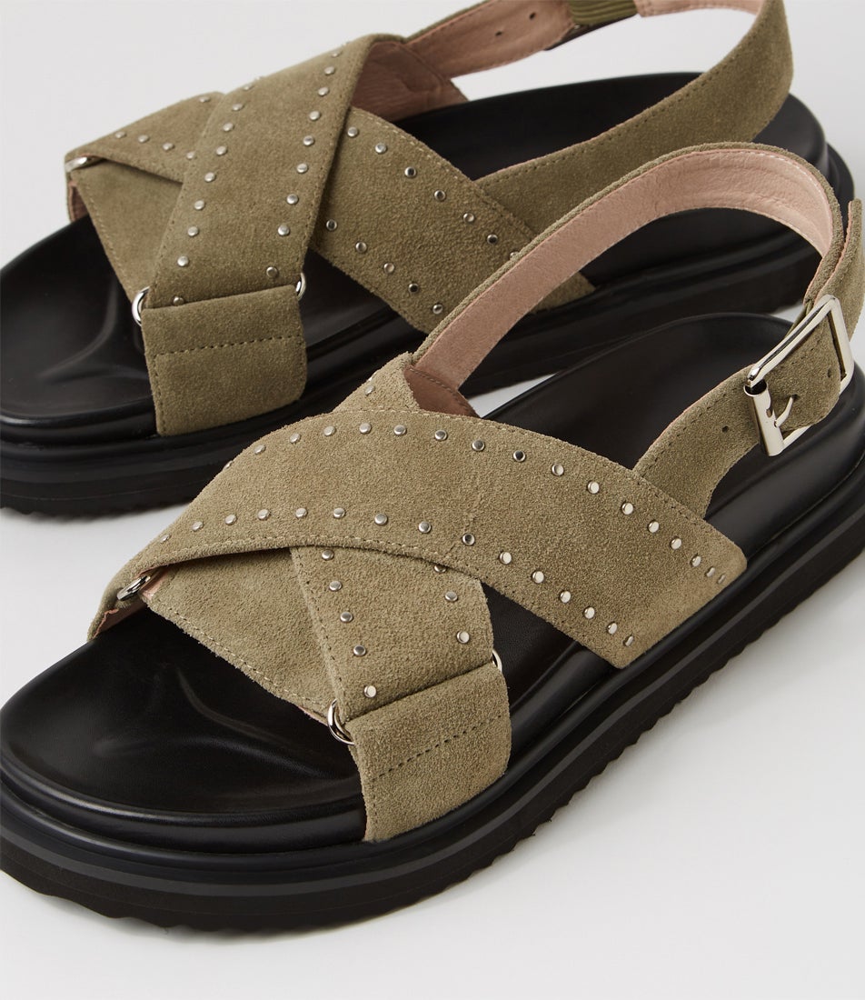 Loddie Moss Silver Suede Sandals