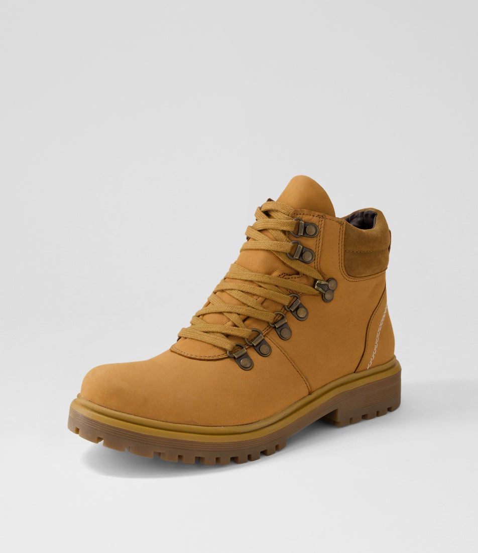 Logger Tan Leather Lace Up Boots