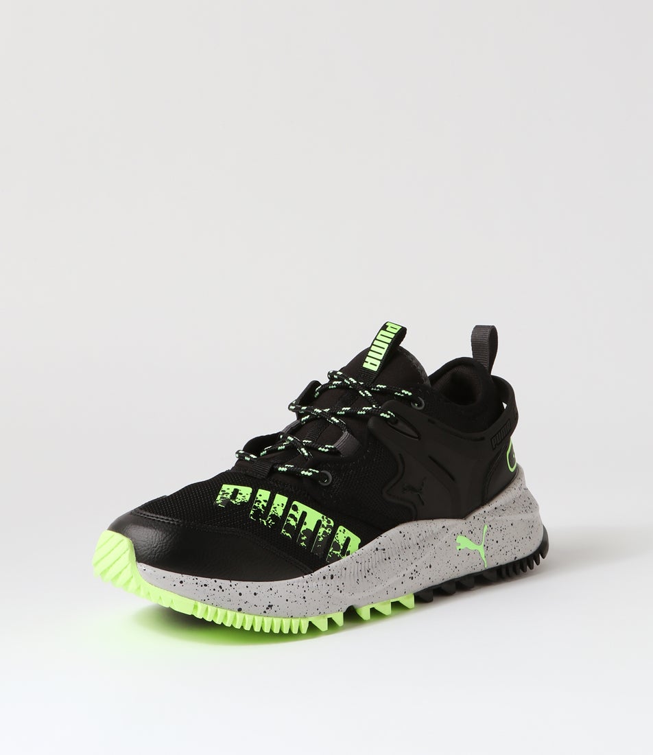 Pacer Future Trail Black Lime Mesh Sneakers