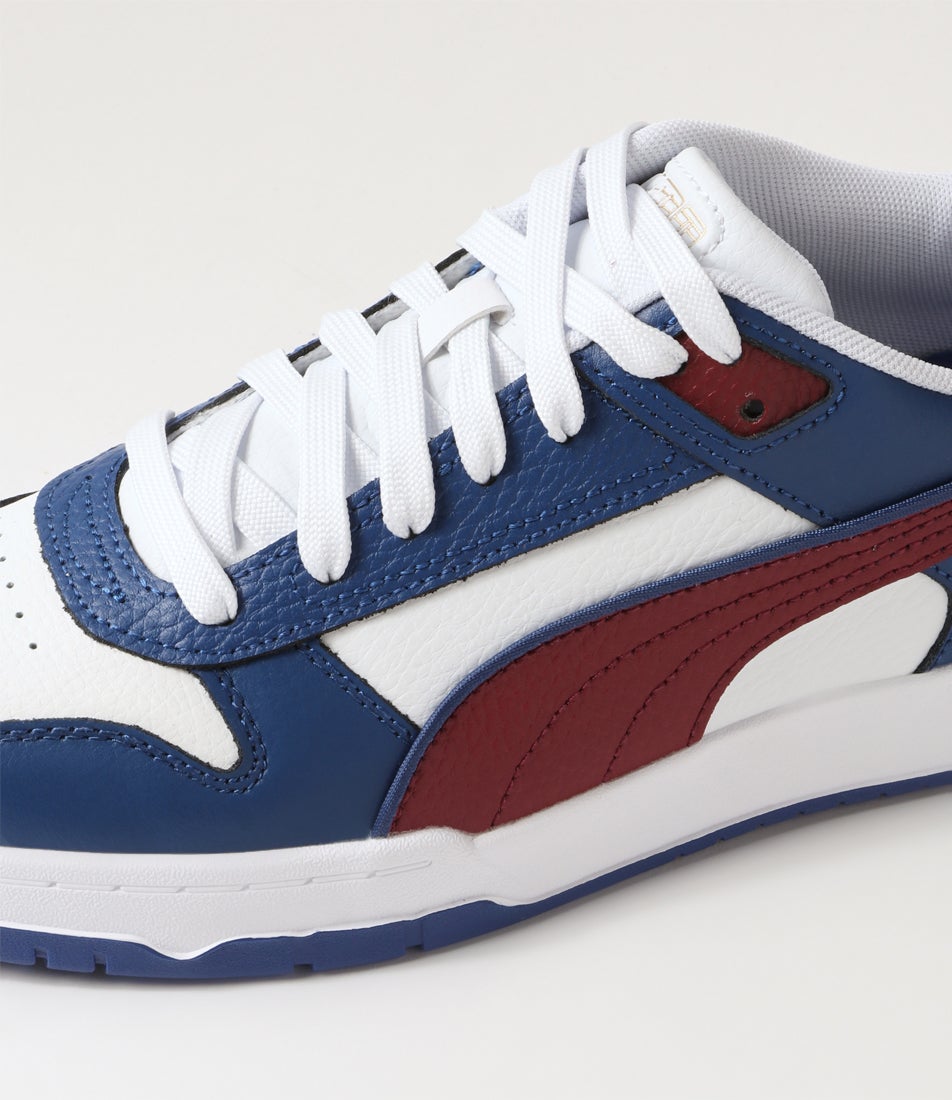 386373 Rbd Game Low White Red Gold Leather Sneakers