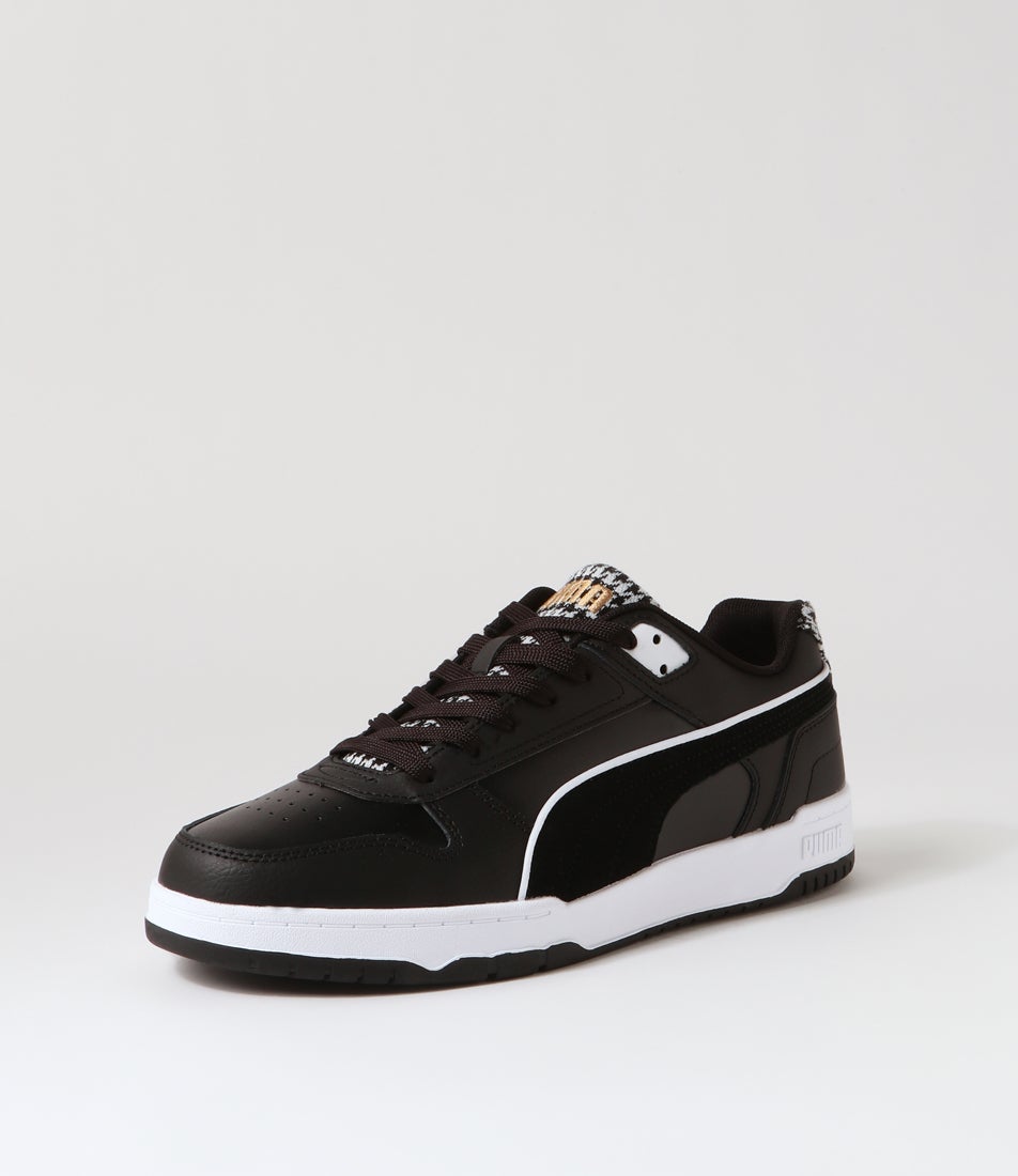 Rbd Game Low Black White Gold Leather Sneakers