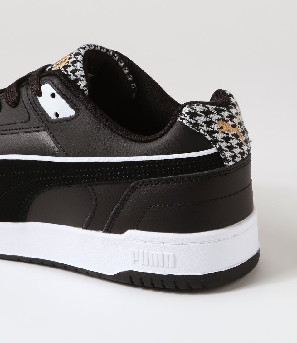 Rbd Game Low Black White Gold Leather Sneakers