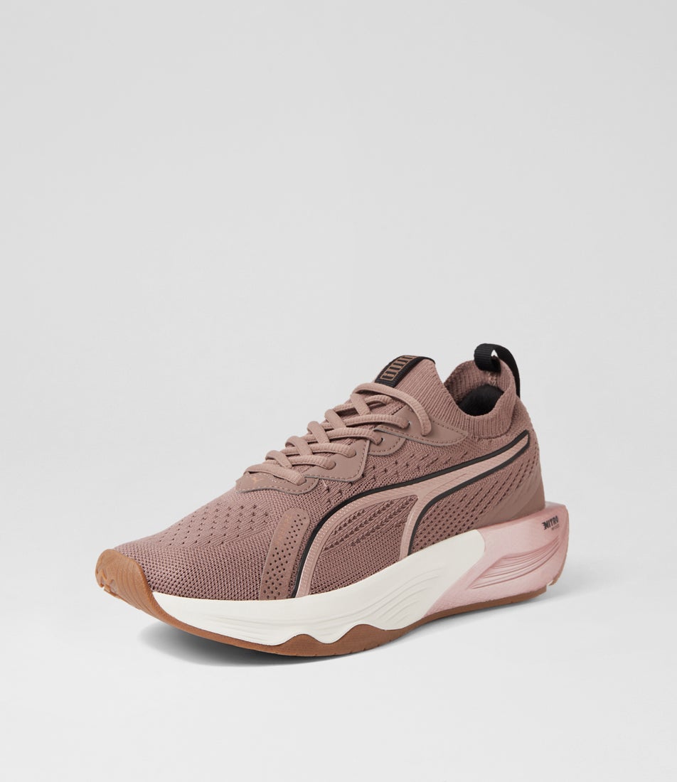 Pwr Xx Nitro Dark Clove Black Rose Gold Mesh Sneakers