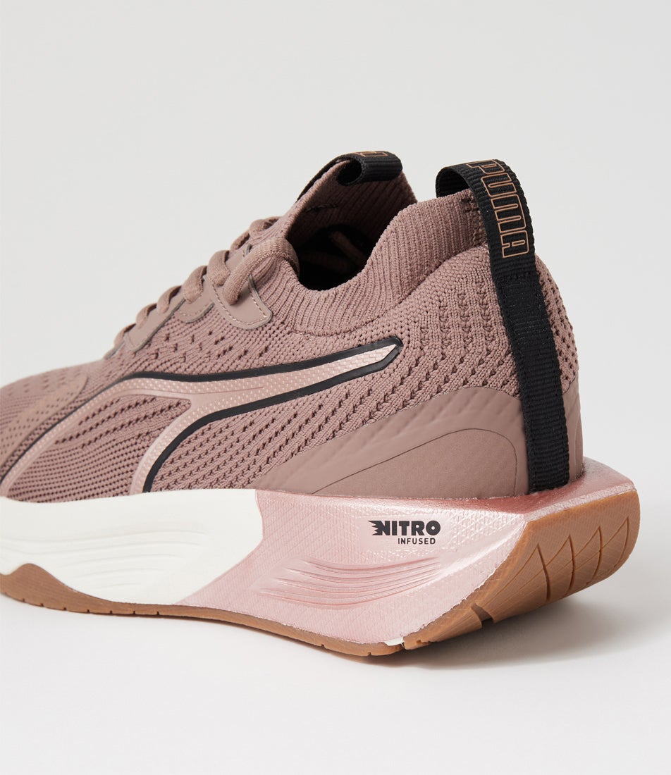 Pwr Xx Nitro Dark Clove Black Rose Gold Mesh Sneakers