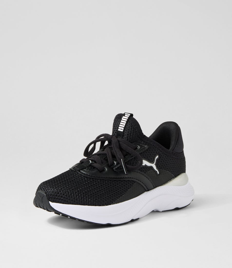 Soft Mayve Jnr Black White Mesh Sneakers
