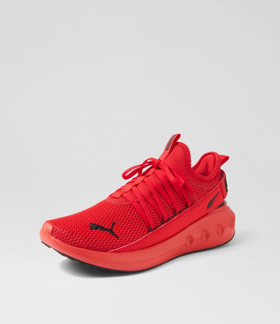 310155 Softride Carson Red Black Mesh Sneakers