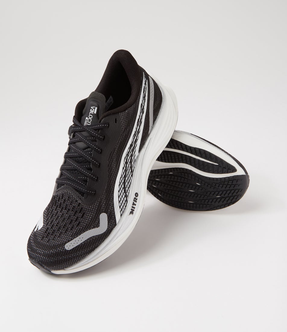 Velocity Nitro3 Black Silver White Mesh Sneakers