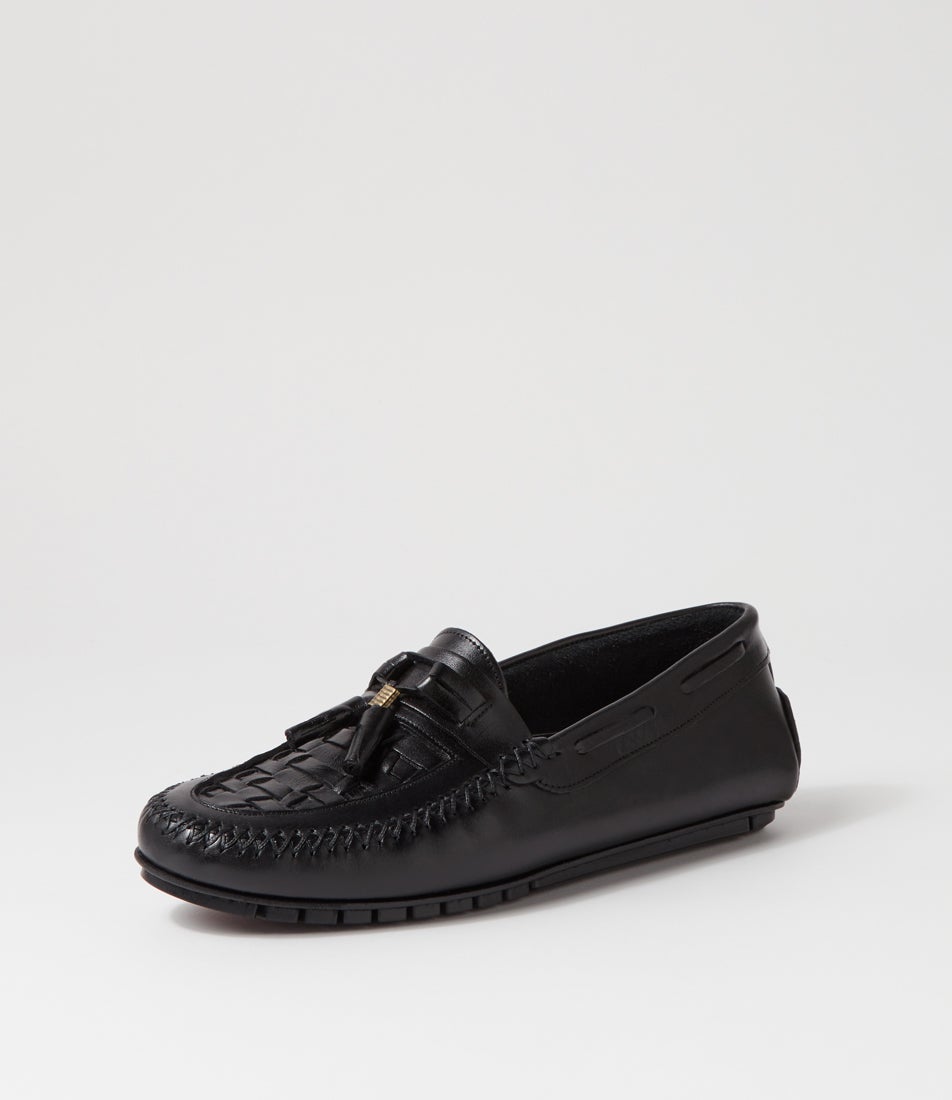 Terra Black Leather Loafers