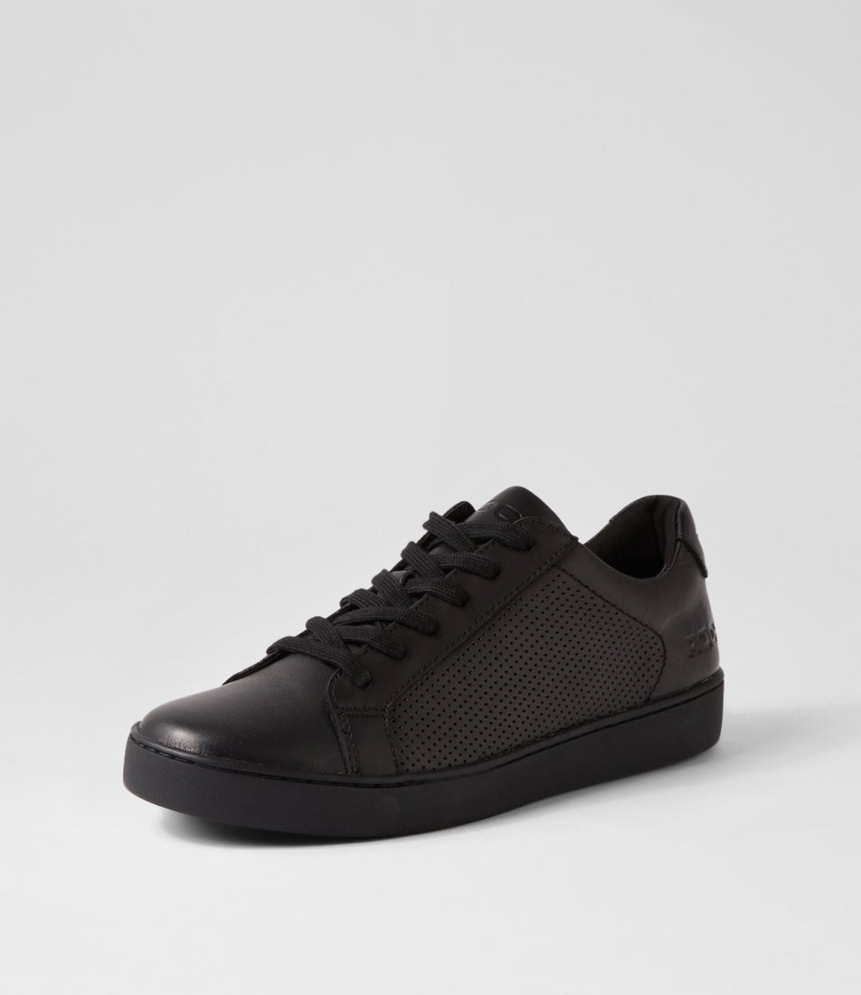 Corfu Black Leather Sneakers