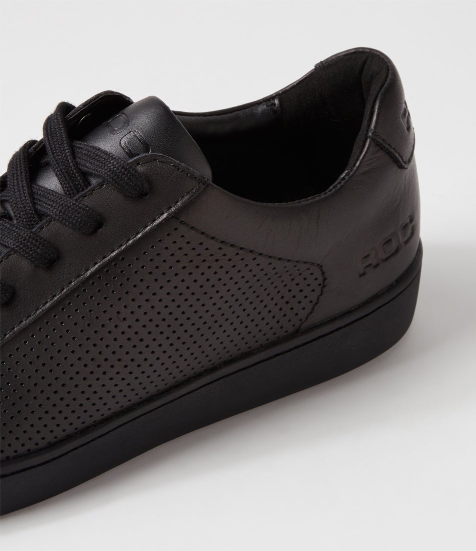 Corfu Black Leather Sneakers