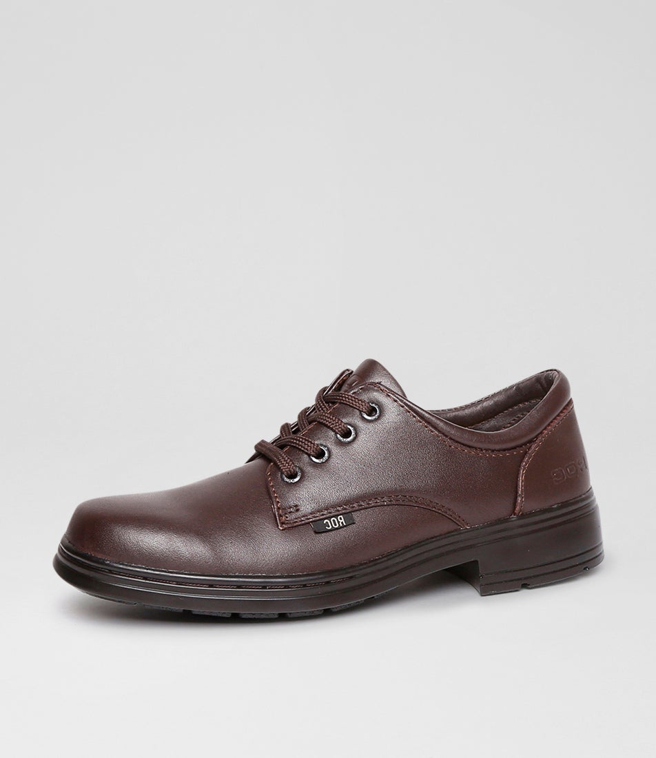 Larrikin Senior Brown Leather Lace Up School Shoes