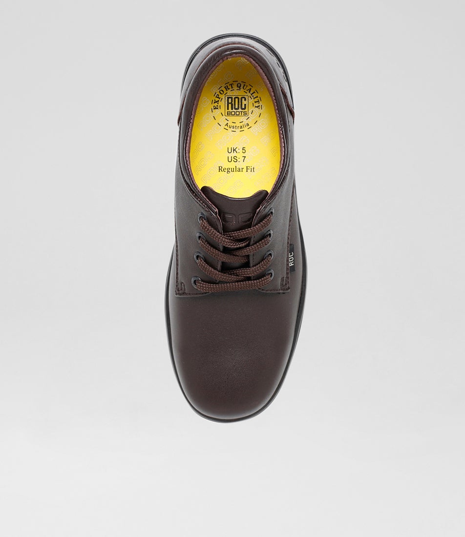 Larrikin Senior Brown Leather Lace Up School Shoes