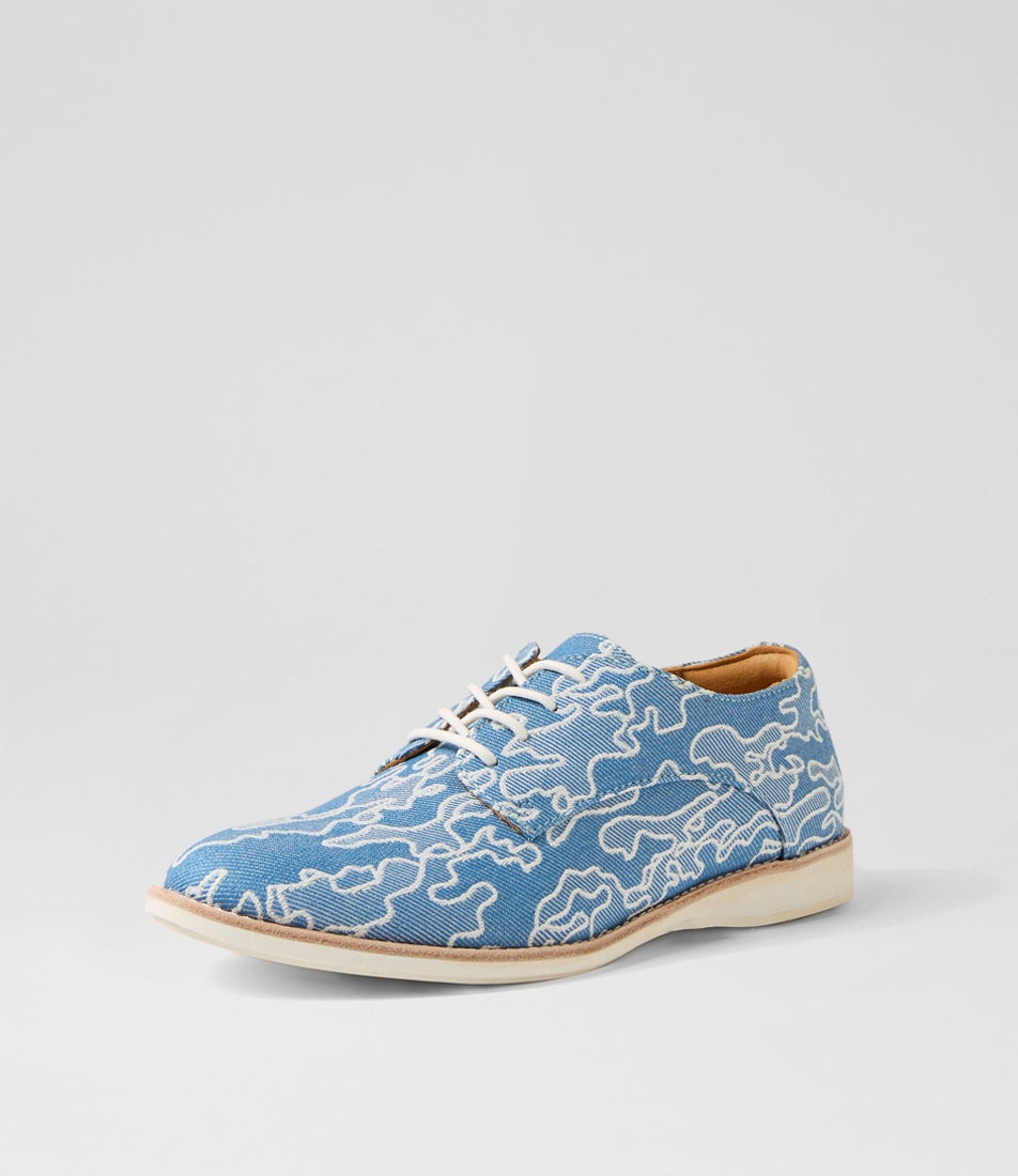 Derby Print X Denim Days Leather Lace Up Flats