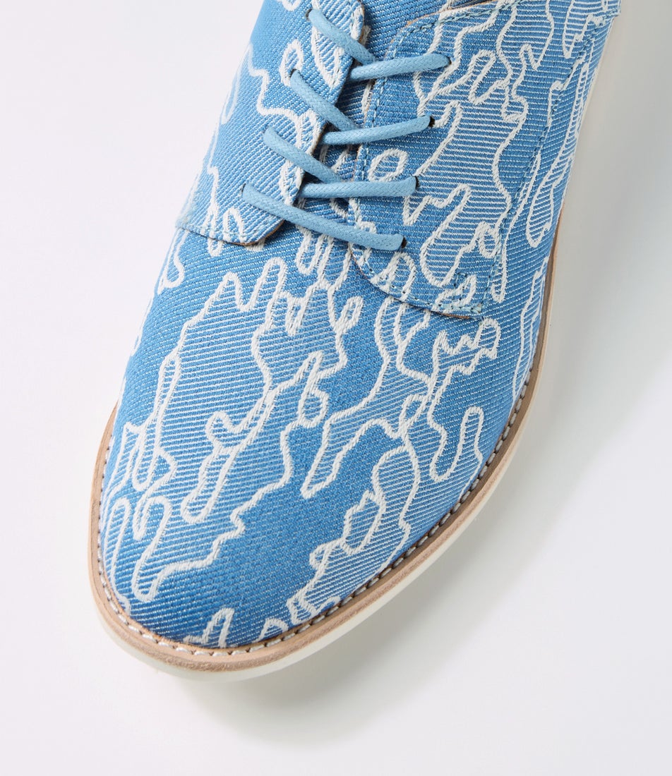 Derby Print X Denim Days Leather Lace Up Flats