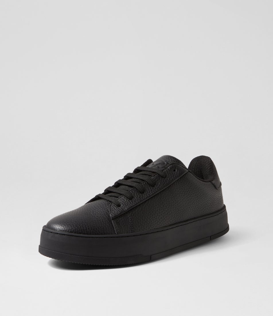 Court Club All Black Leather Sneakers