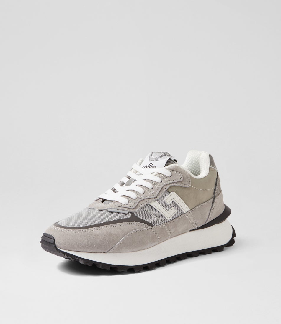 Kentu M Concrete Mix Leather Suede Sneakers