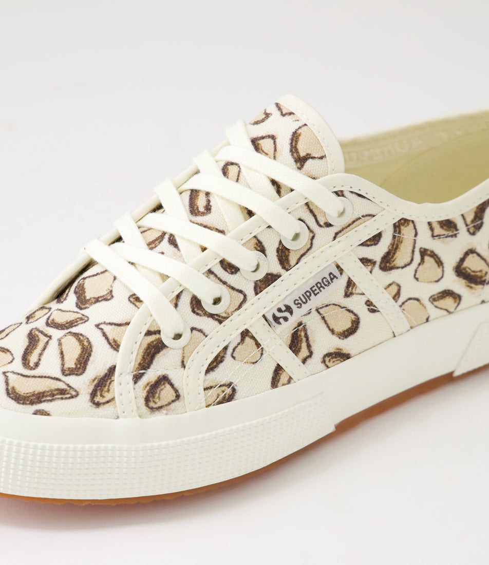 2750 Giraffa Print Beige Natural Canvas Sneakers