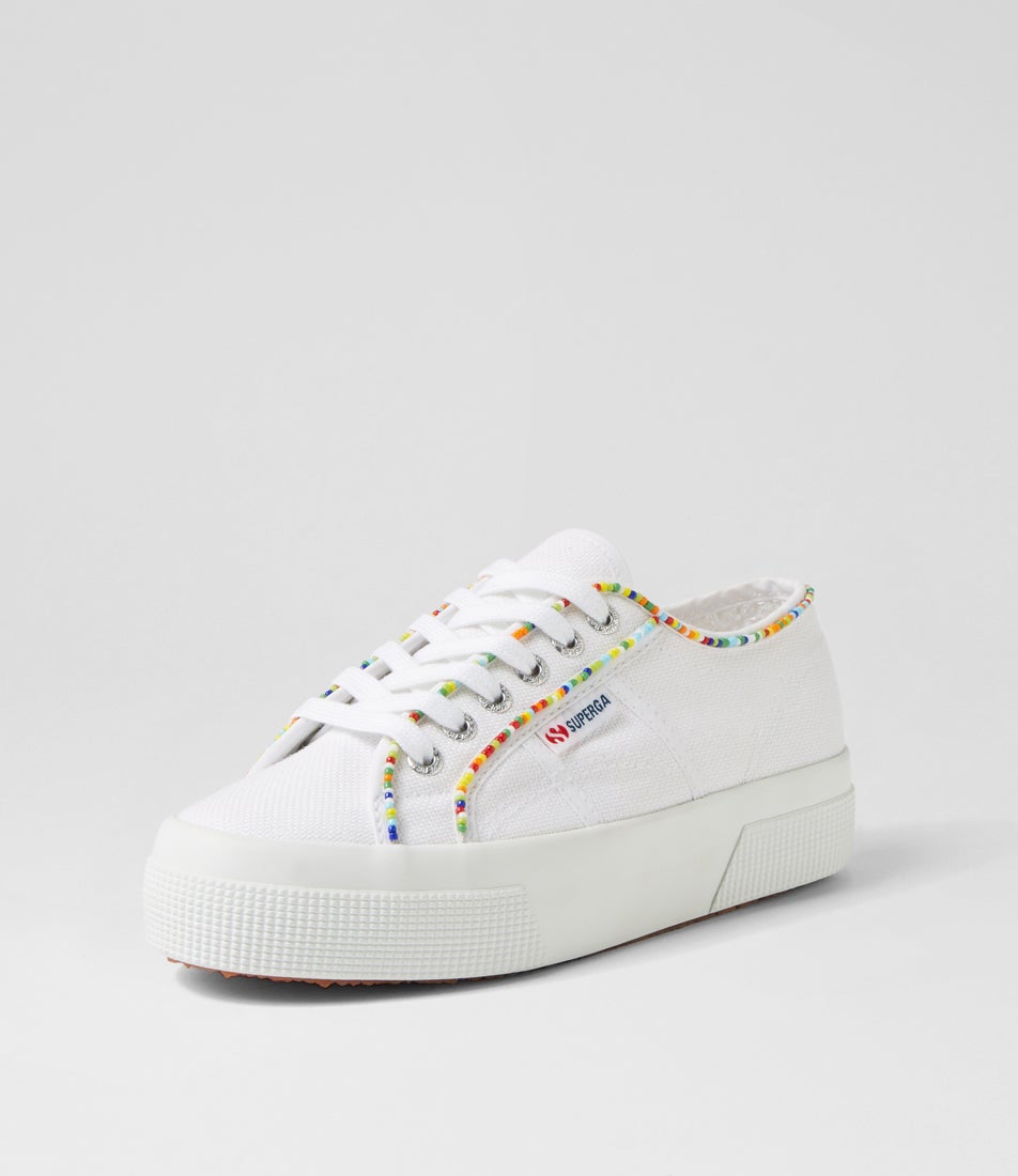 2740 Multicolor Beads White Multi Canvas Sneakers 2740 Multicolor Beads White Multi Canvas Sneakers