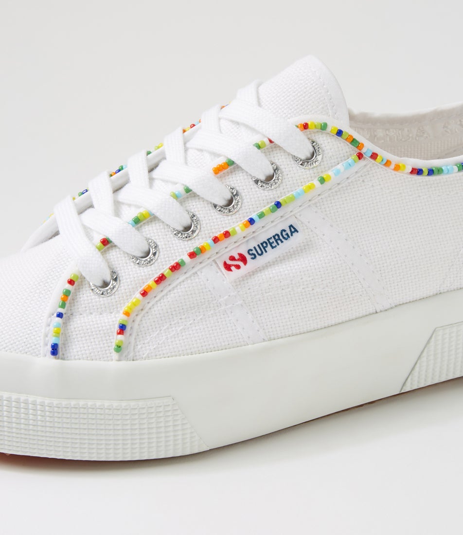 2740 Multicolor Beads White Multi Canvas Sneakers 2740 Multicolor Beads White Multi Canvas Sneakers
