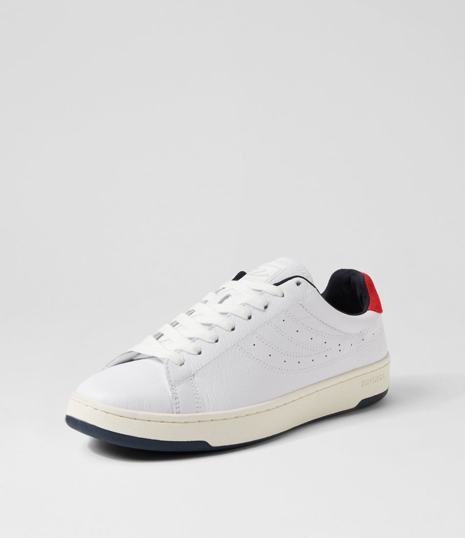 4833 Lendl Match Leather White Navy Red Leather Sneakers