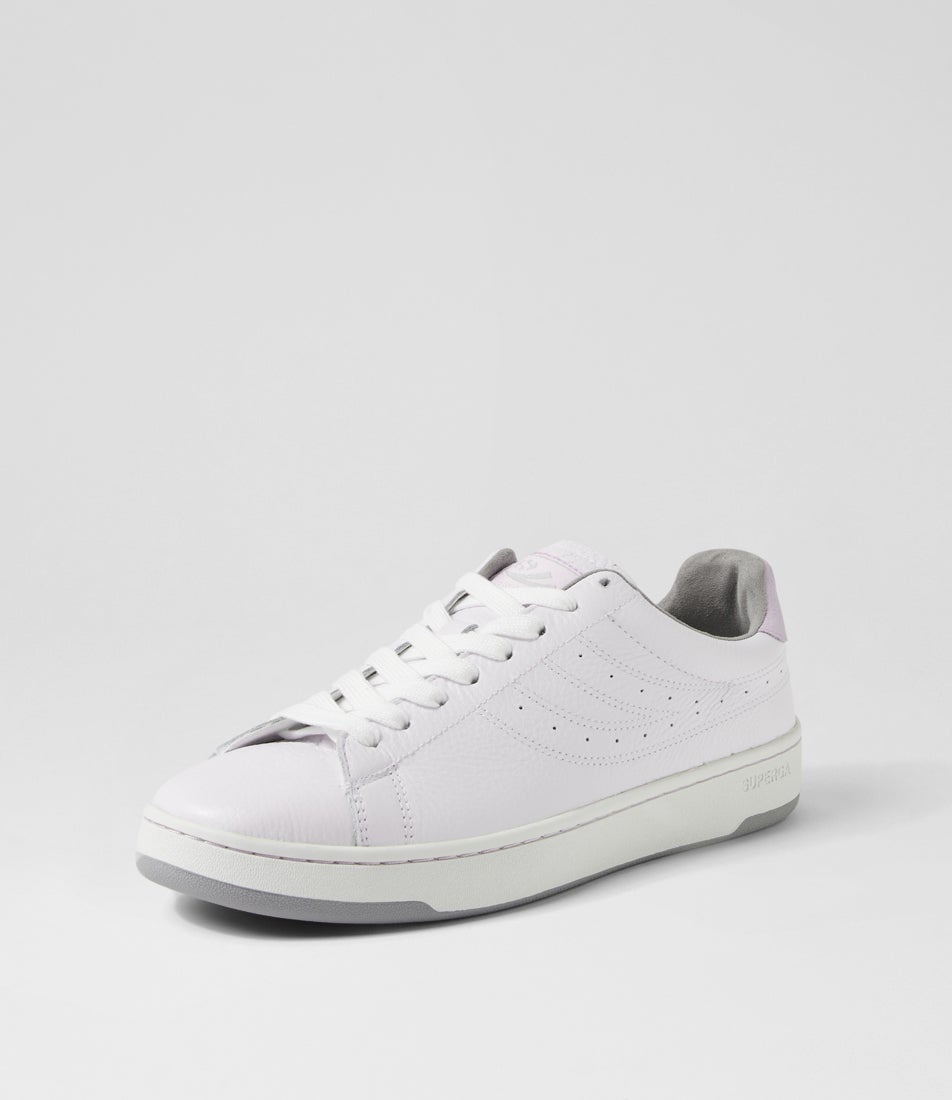 4833 Lendl Match Leather White Violet Grey Leather Sneakers 4833 Lendl Match Leather White Violet Grey Leather Sneakers