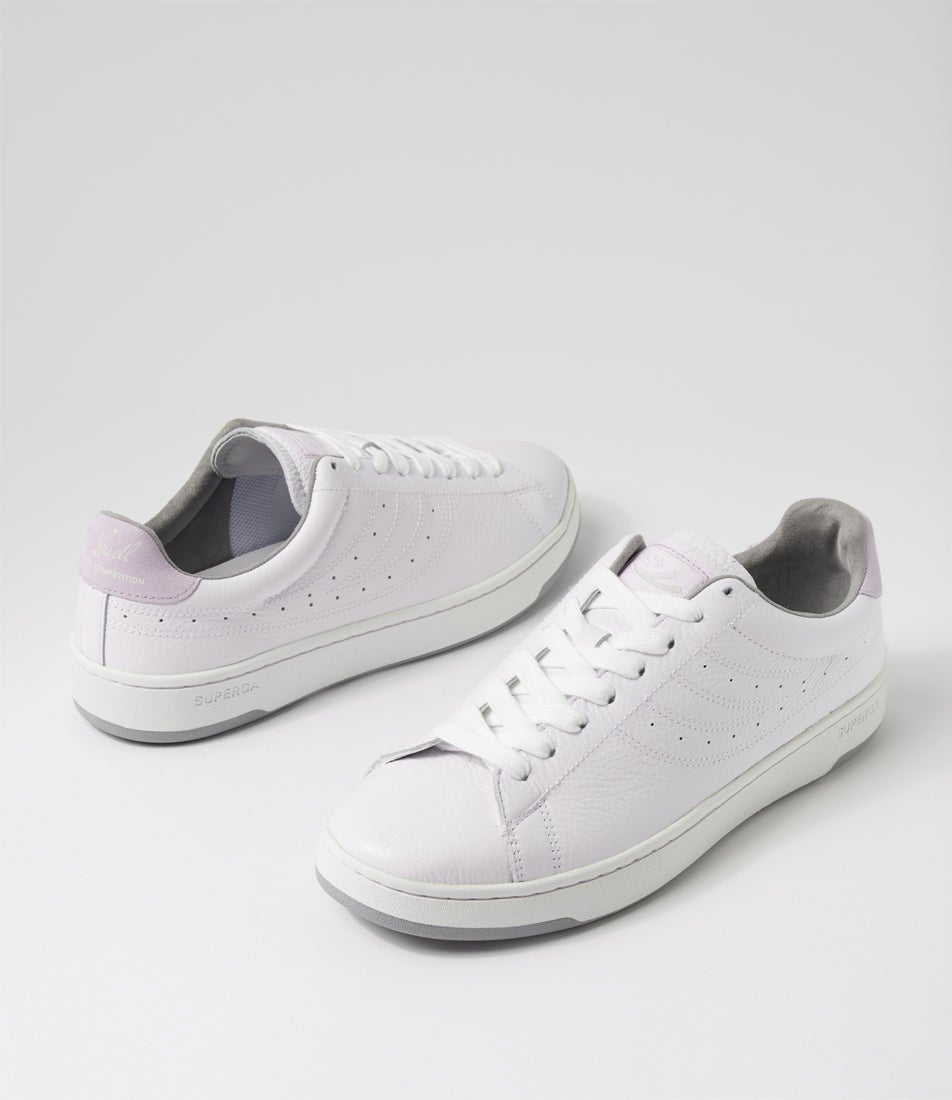 4833 Lendl Match Leather White Violet Grey Leather Sneakers 4833 Lendl Match Leather White Violet Grey Leather Sneakers