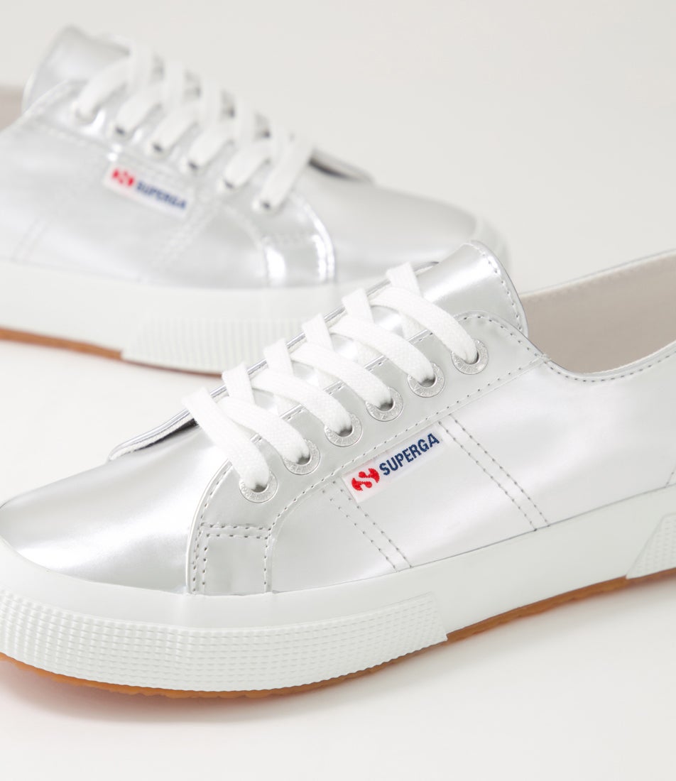 2750 Mirror Silver Lace Up Flats 2750 Mirror Silver Lace Up Flats