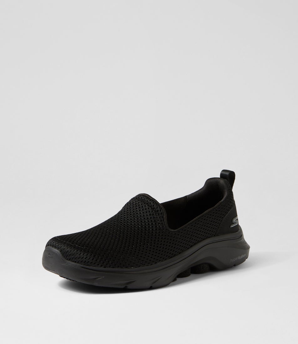Go Walk 7 Black Fabric Sneakers