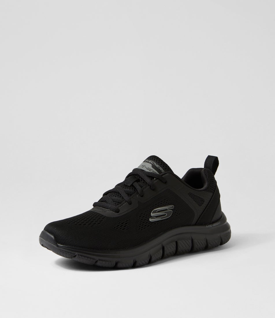 Track Broader Black Mesh Sneakers
