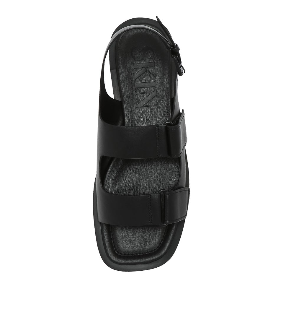 Bora Black Leather Sandals
