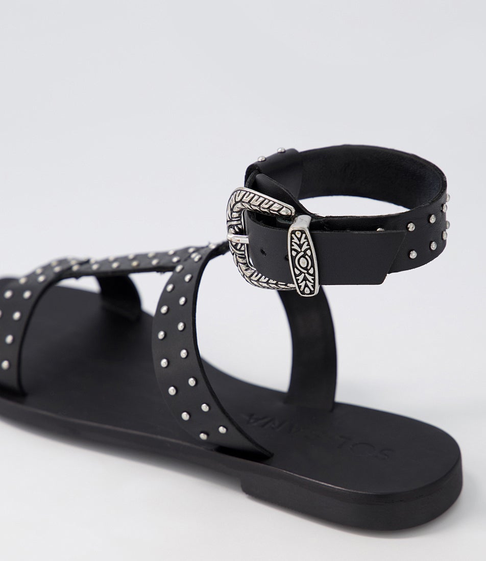 Roma Sandal Black Leather Sandals