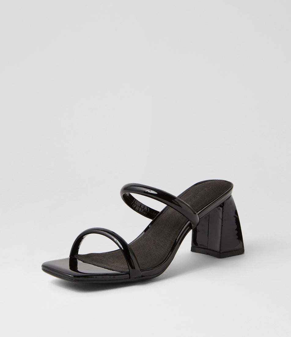 Lenny Black Patent Leather Sandals