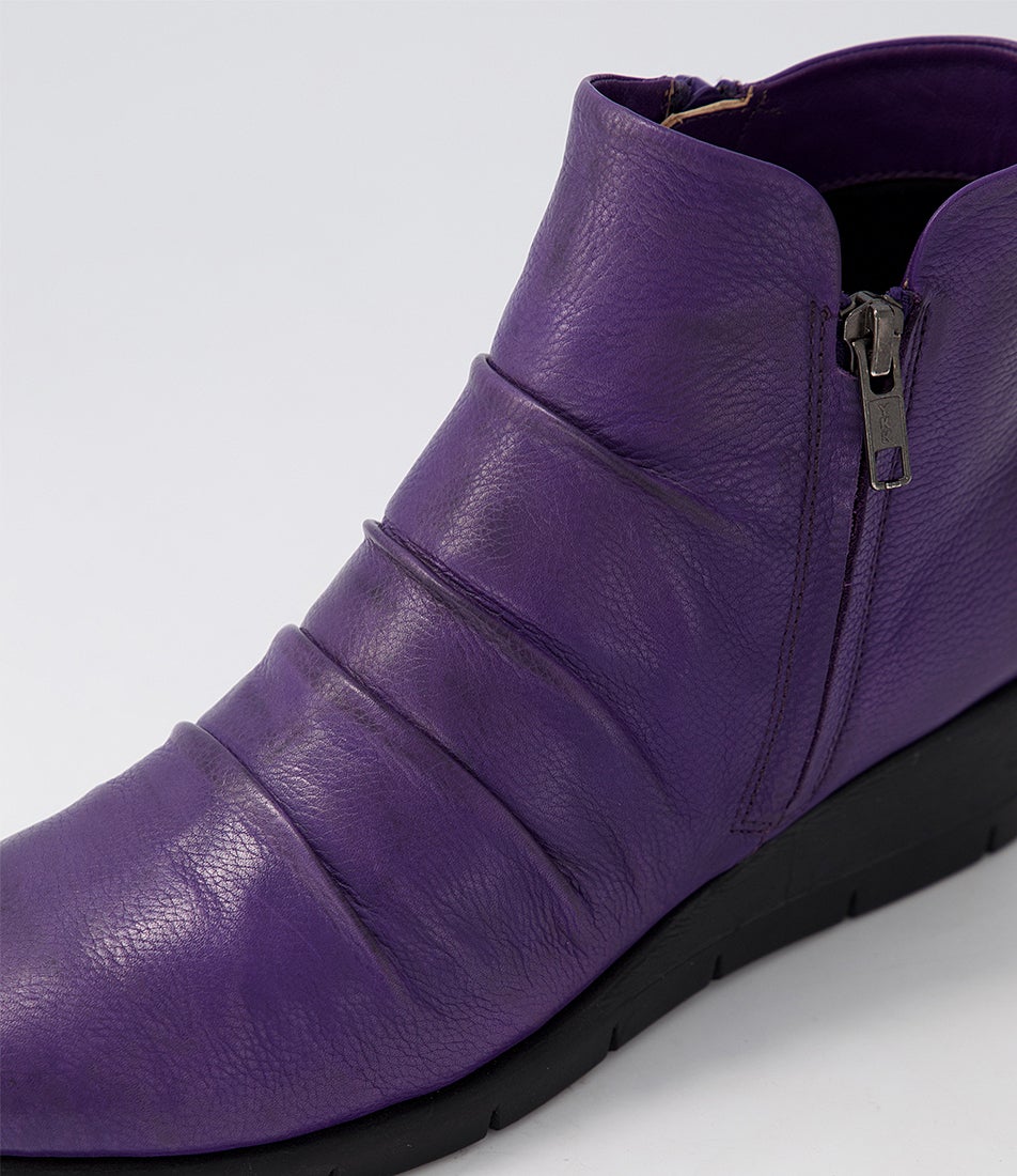 Maxie Light Purple Leather Ankle Boots