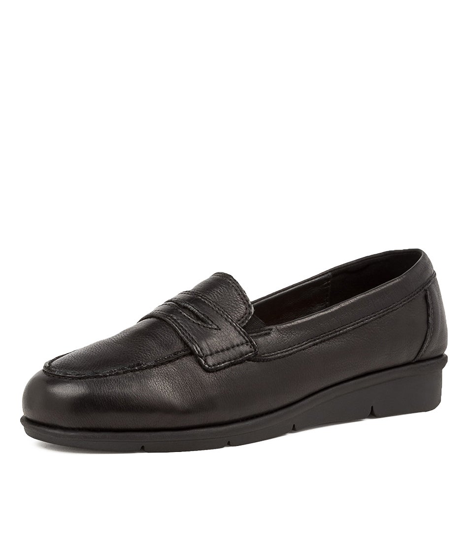 Punis Black Leather Loafers