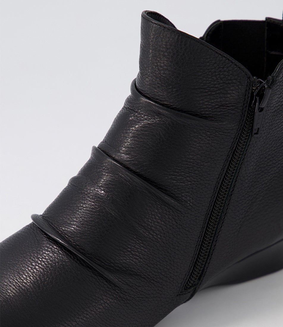 Romans Black Leather Ankle Boots