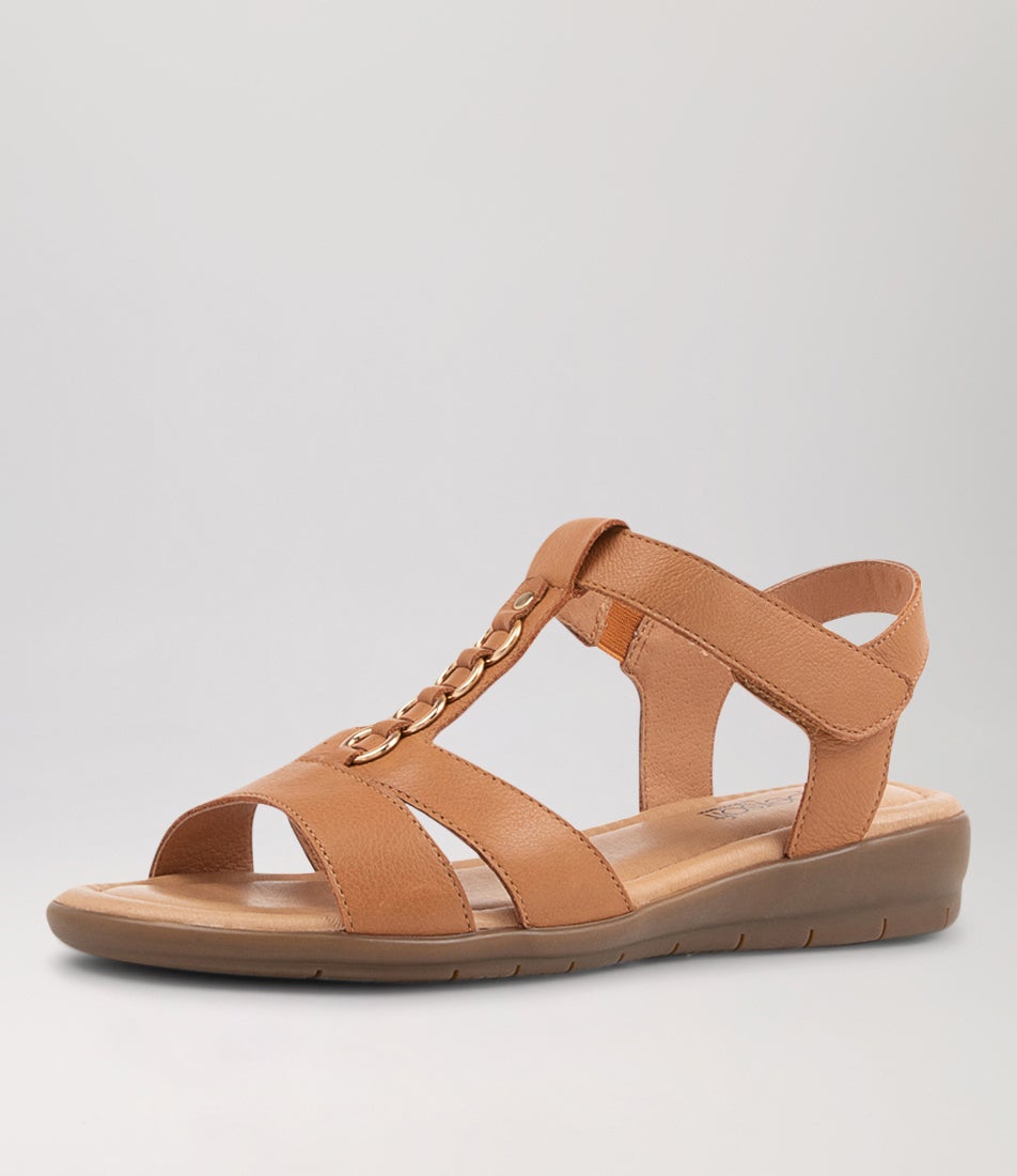 Frankie2 Dark Tan Leather Sandals