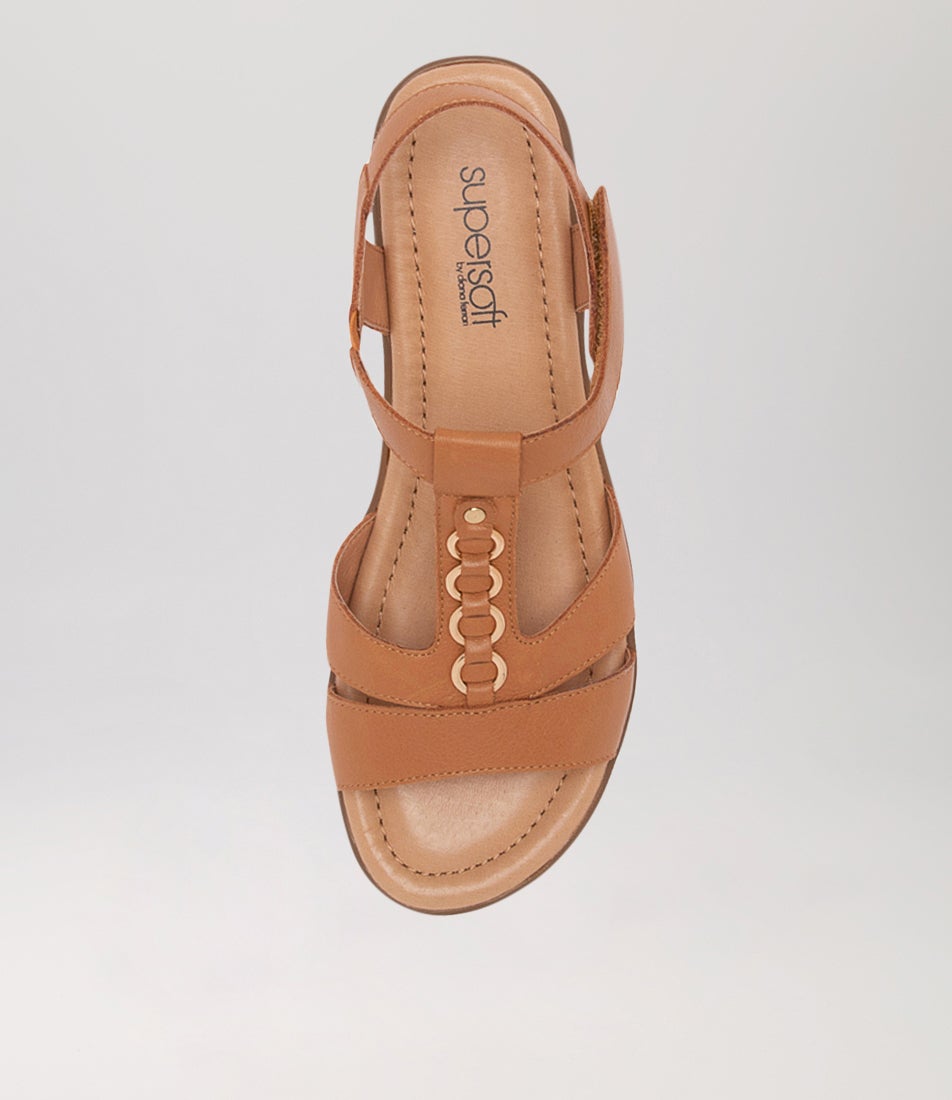 Frankie2 Dark Tan Leather Sandals
