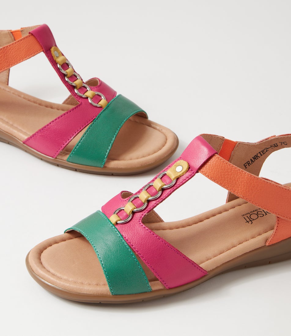 Frankie2 Bright Multi Leather Sandals